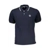 North Sails Blue Cotton Men Polo Shirt In Blue