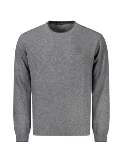 North Sails Crew-neck Merino Wool Sweater In Gray
