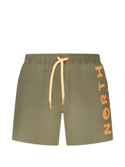North Sails Drawstring Logo Swim Shorts In Green