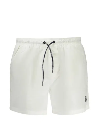 North Sails Drawstring Logo-patch Swim Shorts In Gray