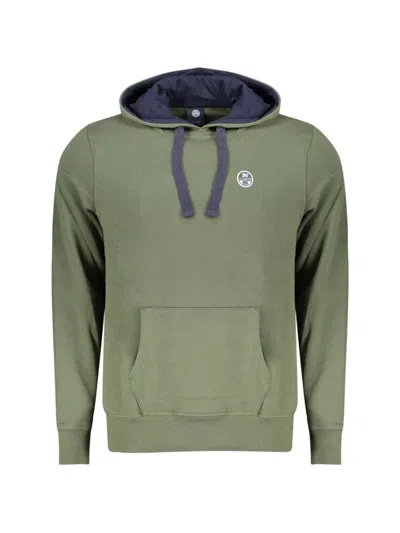 North Sails Drawstring-hood Kangaroo-pocket Hoodie In Green