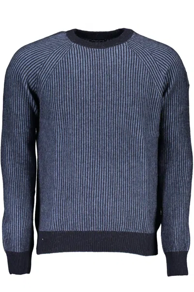 North Sails Eco-conscious Sweater With Emblem Men's Detail In Blue