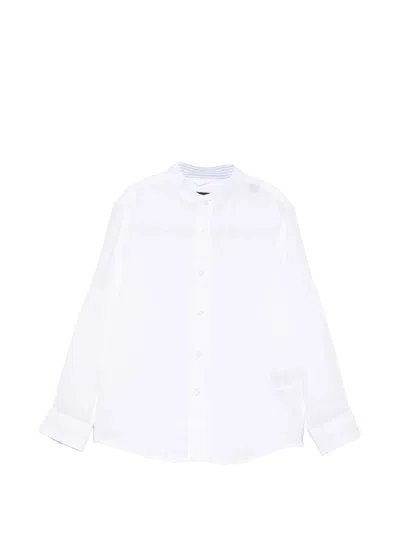 North Sails Front Button Fastening Long Sleeves Band Collar Shirt For Boys In White