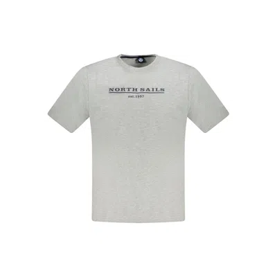 North Sails Brown Cotton Men T-shirt In Gray