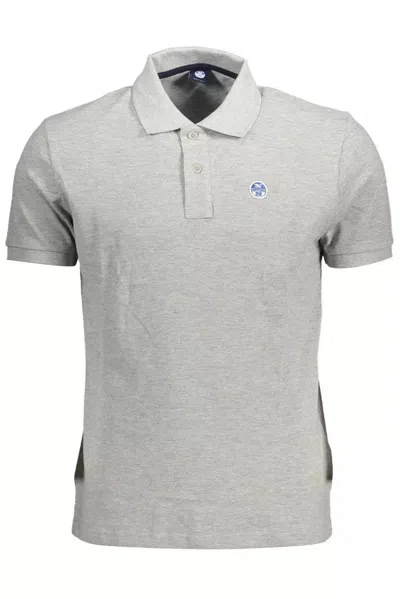 North Sails Gray Cotton Polo Shirt In Grey