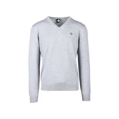 North Sails Gray Cotton Sweatshirt In Blue
