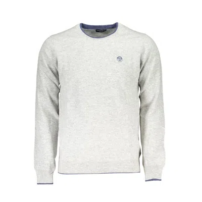 North Sails Gray Crew Neck Sweater With Contrast Men's Details