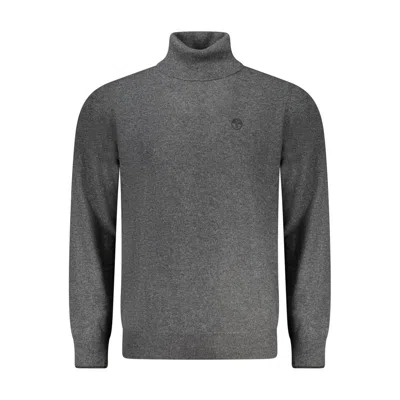 North Sails Roll-neck Fine-knit Sweater In Gray