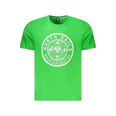 North Sails Green Cotton Men T-shirt In Pattern