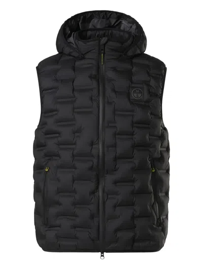 North Sails Laser Hooded Quilted Gilet In Black