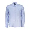 North Sails Light Blue Linen Men Shirt In Blue