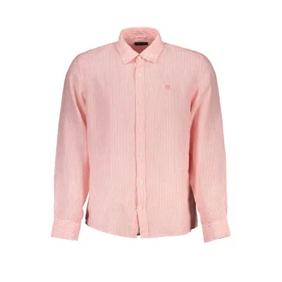 North Sails Linen Men's Shirt In Pink