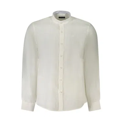 North Sails Mandarin-collar Linen Shirt In Neutral