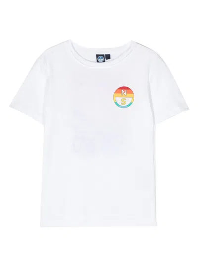 North Sails Kids' Logo-print Cotton T-shirt In White