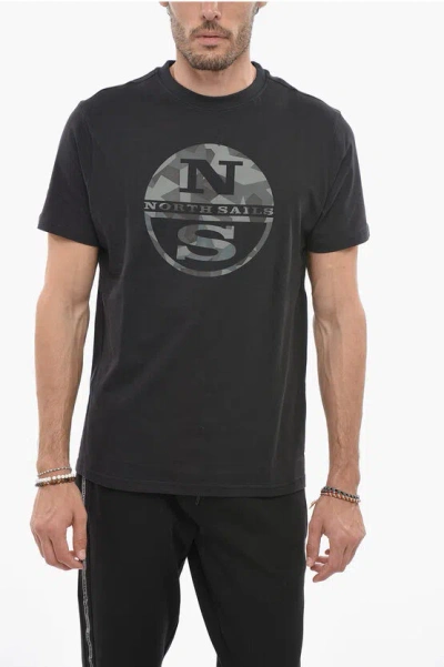 North Sails Logo Print Short Sleeved T-shirt In Black