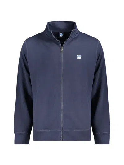North Sails Logo-detail Zip-up Cardigan In Blue