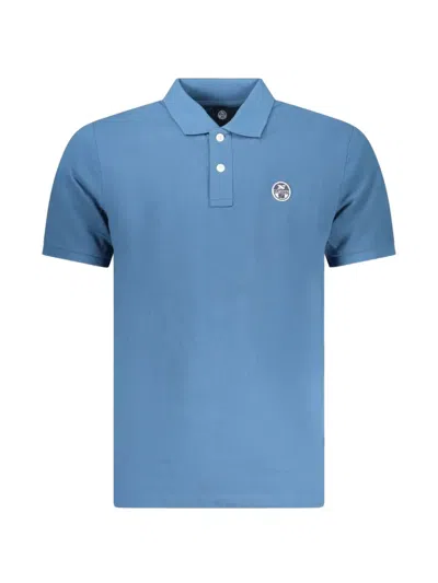 North Sails Logo-patch Cotton Polo Shirt In Blue