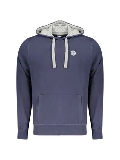 North Sails Logo-patch Drawstring Hoodie In Blue