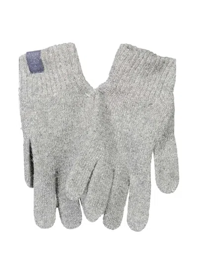 North Sails Logo-patch Knit Gloves In Gray