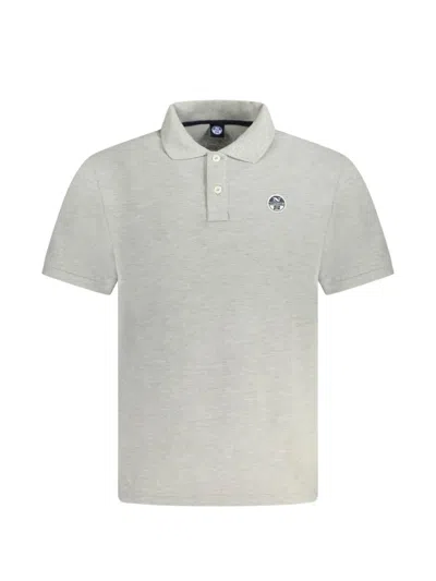 North Sails Logo-patch Short-sleeve Polo Shirt In Gray