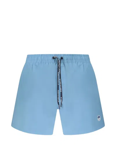 North Sails Logo-patch Swim Shorts In Blue