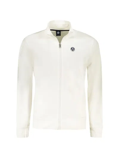 North Sails Logo-patch Zip-up Sweatshirt In Neutral