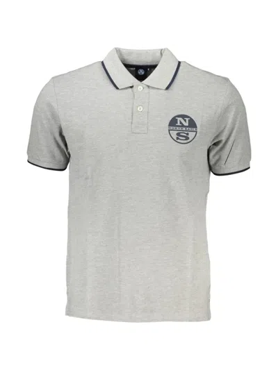 North Sails Logo-print Cotton Polo Shirt In Gray