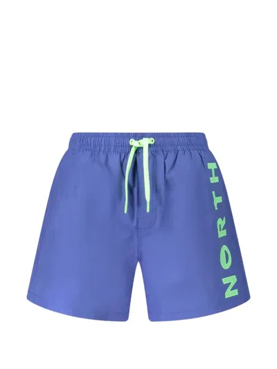North Sails Logo-print Drawstring Swim Shorts In Blue