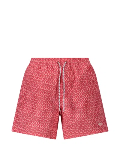 North Sails Logo-print Drawstring Swim Shorts In Pink