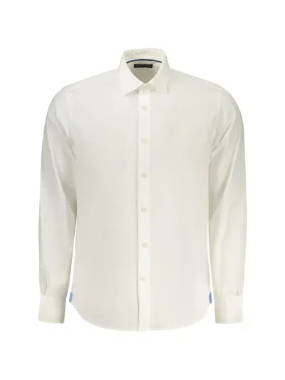 North Sails Logo-print Spread-collar Shirt In White