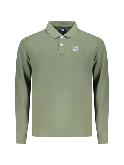 North Sails Long-sleeve Logo-patch Polo Shirt In Green