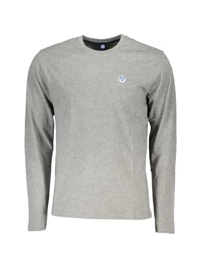 North Sails Long-sleeve Logo-patch T-shirt In Gray