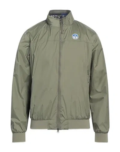 North Sails Man Jacket Sage Green Size Xl Nylon