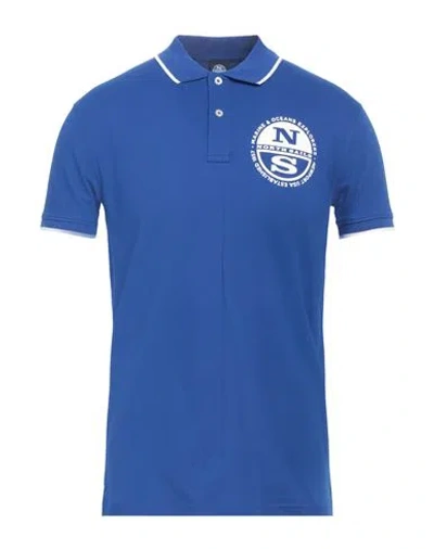 North Sails Man Polo Shirt Blue Size L Cotton, Polyester, Elastane