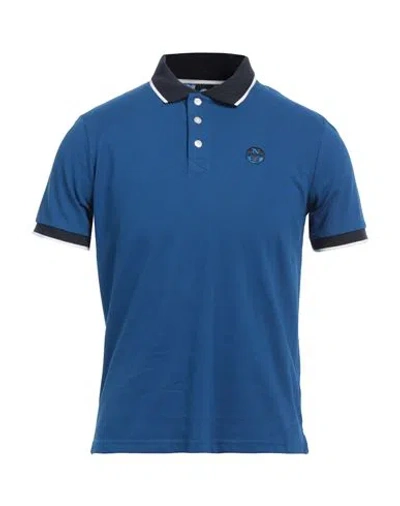North Sails Man Polo Shirt Blue Size Xxl Cotton In Blue