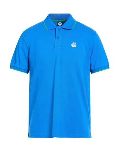 North Sails Man Polo Shirt Bright Blue Size L Cotton