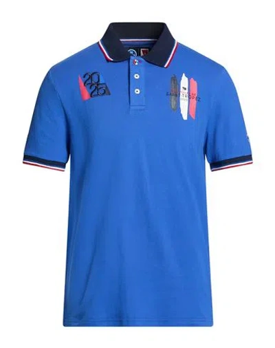 North Sails Man Polo Shirt Bright Blue Size M Cotton, Elastane