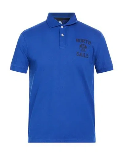 North Sails Man Polo Shirt Bright Blue Size Xl Cotton, Elastane