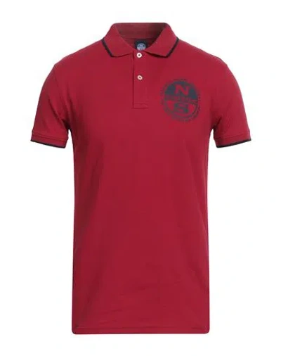 North Sails Man Polo Shirt Burgundy Size M Cotton, Polyester, Elastane In Red