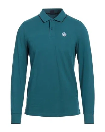 North Sails Man Polo Shirt Deep Teal Size M Cotton
