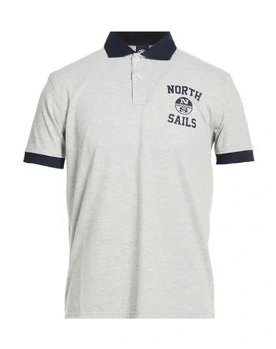 North Sails Man Polo Shirt Light Grey Size L Cotton, Elastane In Multi