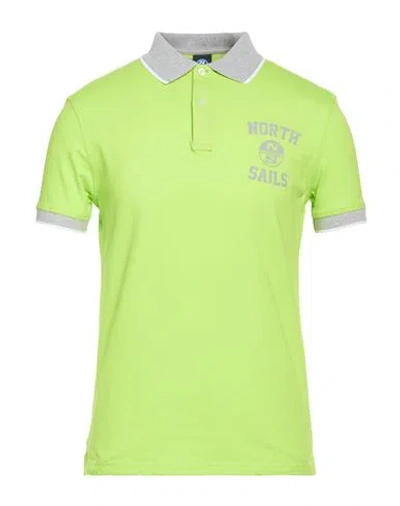 North Sails Man Polo Shirt Lime Green Size Xl Cotton, Elastane In Multi
