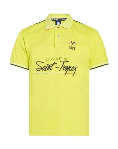 North Sails Man Polo Shirt Lime Green Size Xs Cotton In Yellow