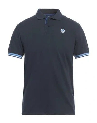 North Sails Man Polo Shirt Midnight Blue Size L Cotton, Elastane