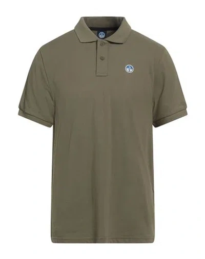 North Sails Man Polo Shirt Military Green Size Xl Cotton