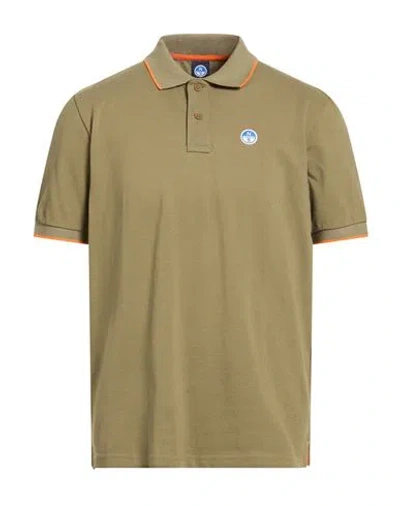 North Sails Man Polo Shirt Military Green Size Xl Cotton