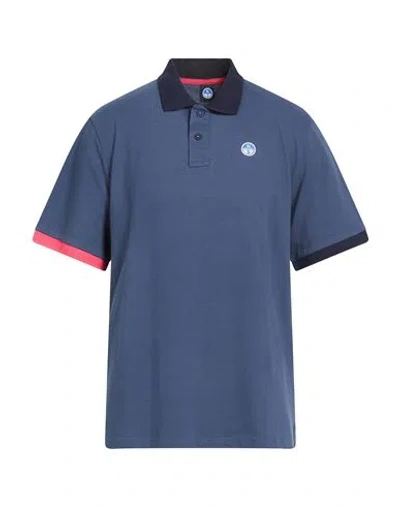 North Sails Man Polo Shirt Navy Size L Cotton In Blue