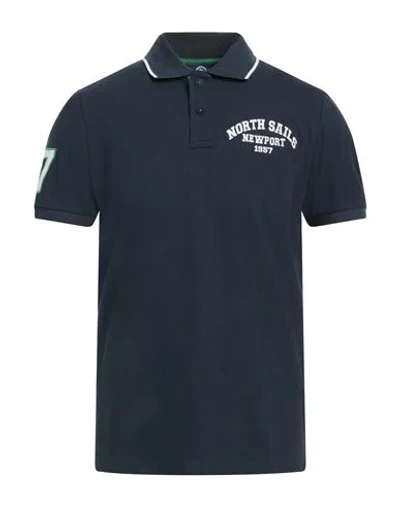 North Sails Man Polo Shirt Navy Size L Cotton, Elastane
