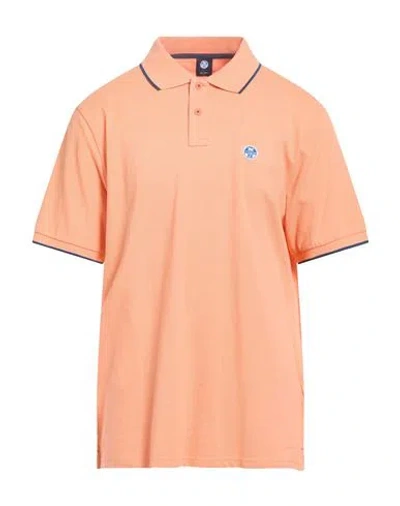North Sails Man Polo Shirt Orange Size Xl Cotton