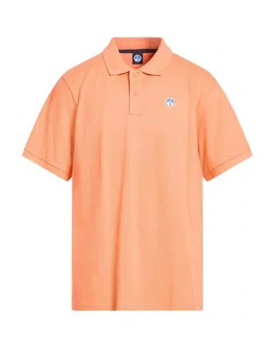 North Sails Man Polo Shirt Orange Size Xl Cotton